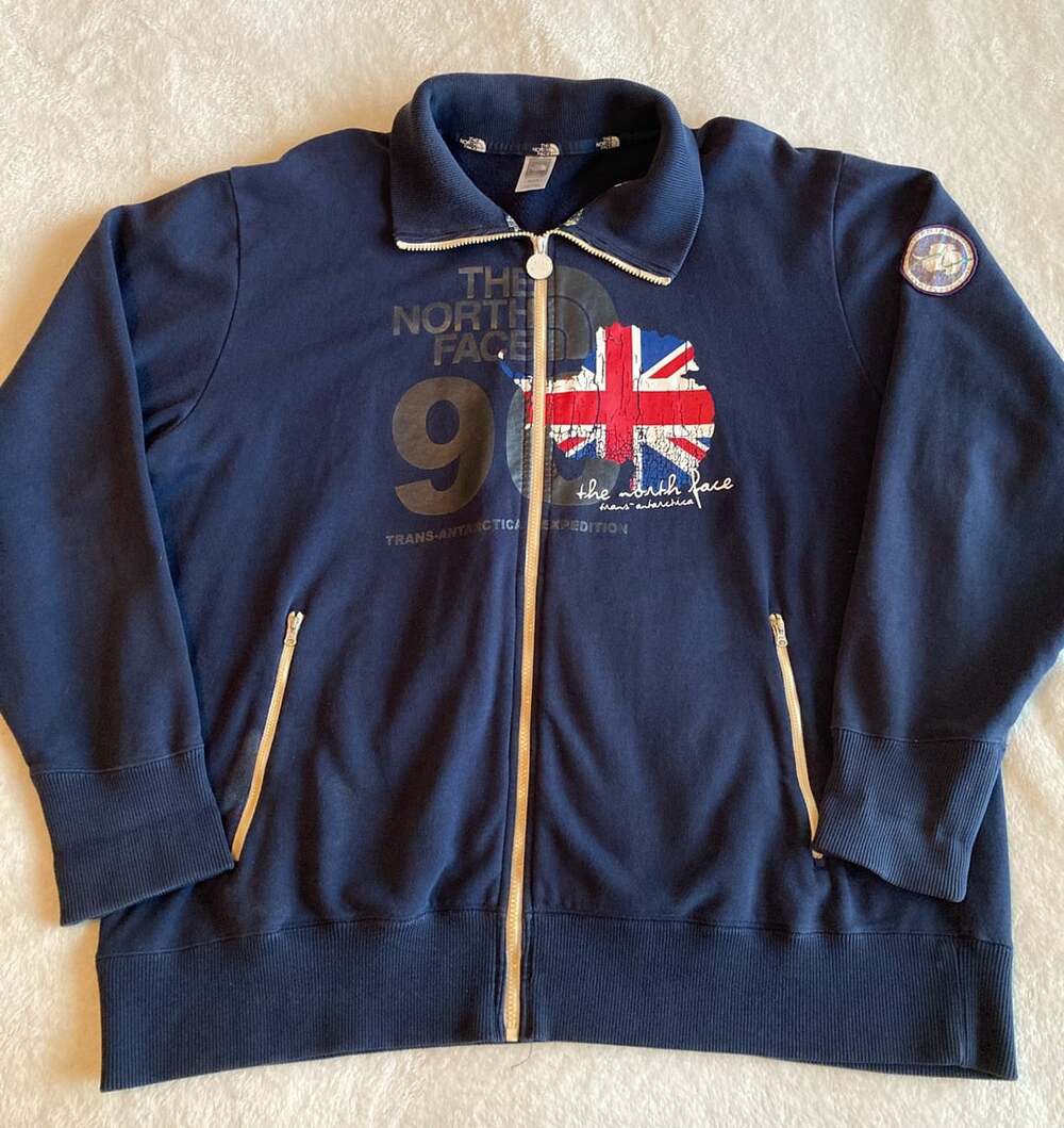 The North Face Trans-Antarctica Expedition Full Zip Sweatshirt Size 3XL Blue